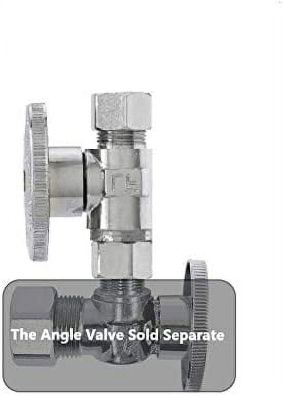 EZ-Fluid Repair Add On Stop Valve 3/8-Inch O.D Female Compression x 3/8-Inch O.D Male Comp.Straight Lead-Free Brass 1/4 Turn Water Shut Off Ball Valve,For Kitchen,Bathroom Faucet-1Pc