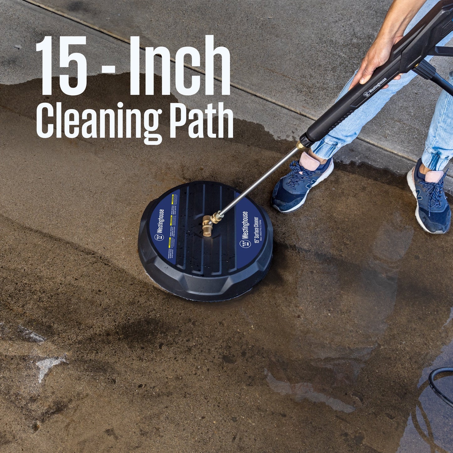 Westinghouse Universal 15” Pressure Washer Surface Cleaner Attachment - 3400 Psi, ¼” Connector