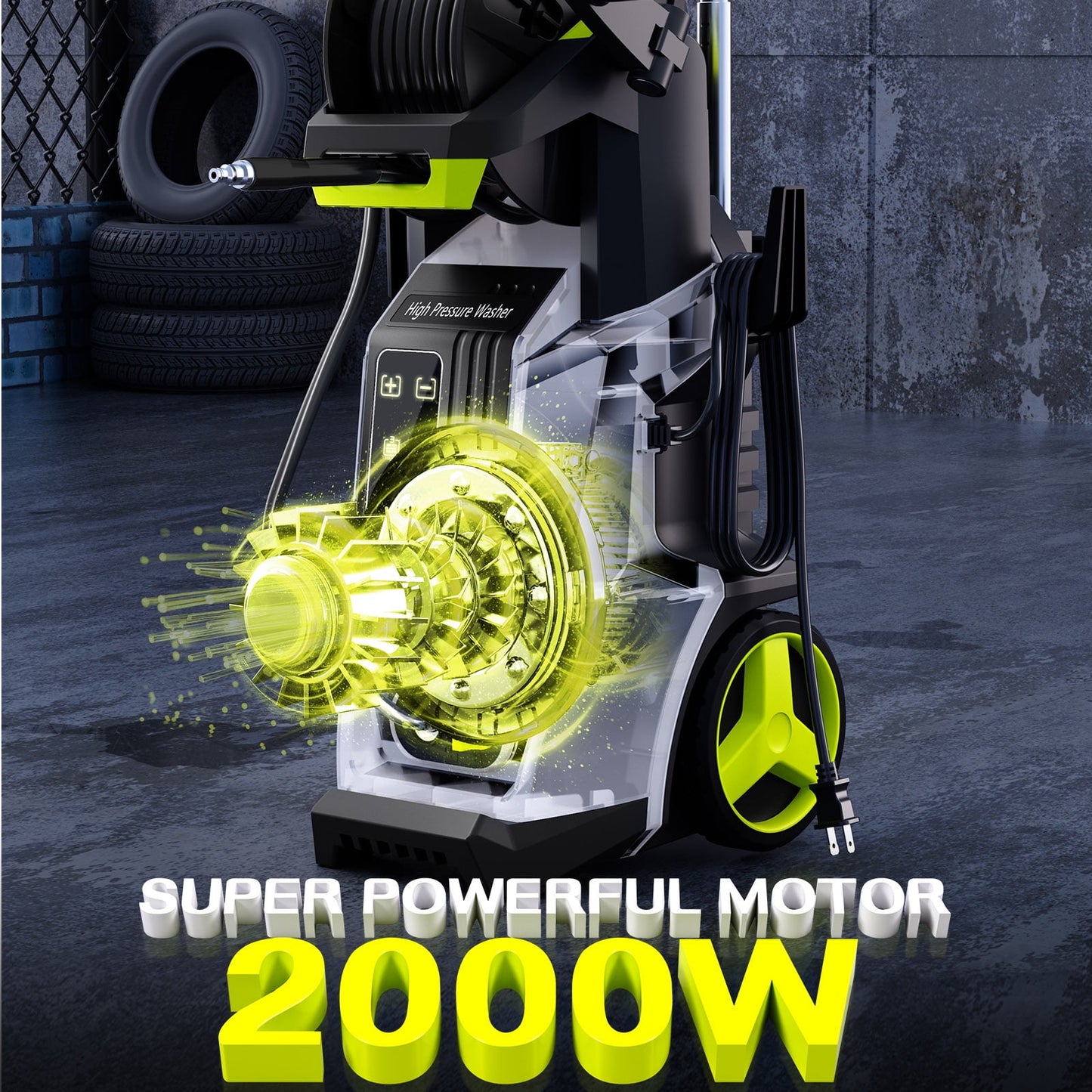 Fenbeli 4500PSI Electric Pressure Washer Touch Screen Adjustable Pressure And 3.2 GPM for Home  Garden