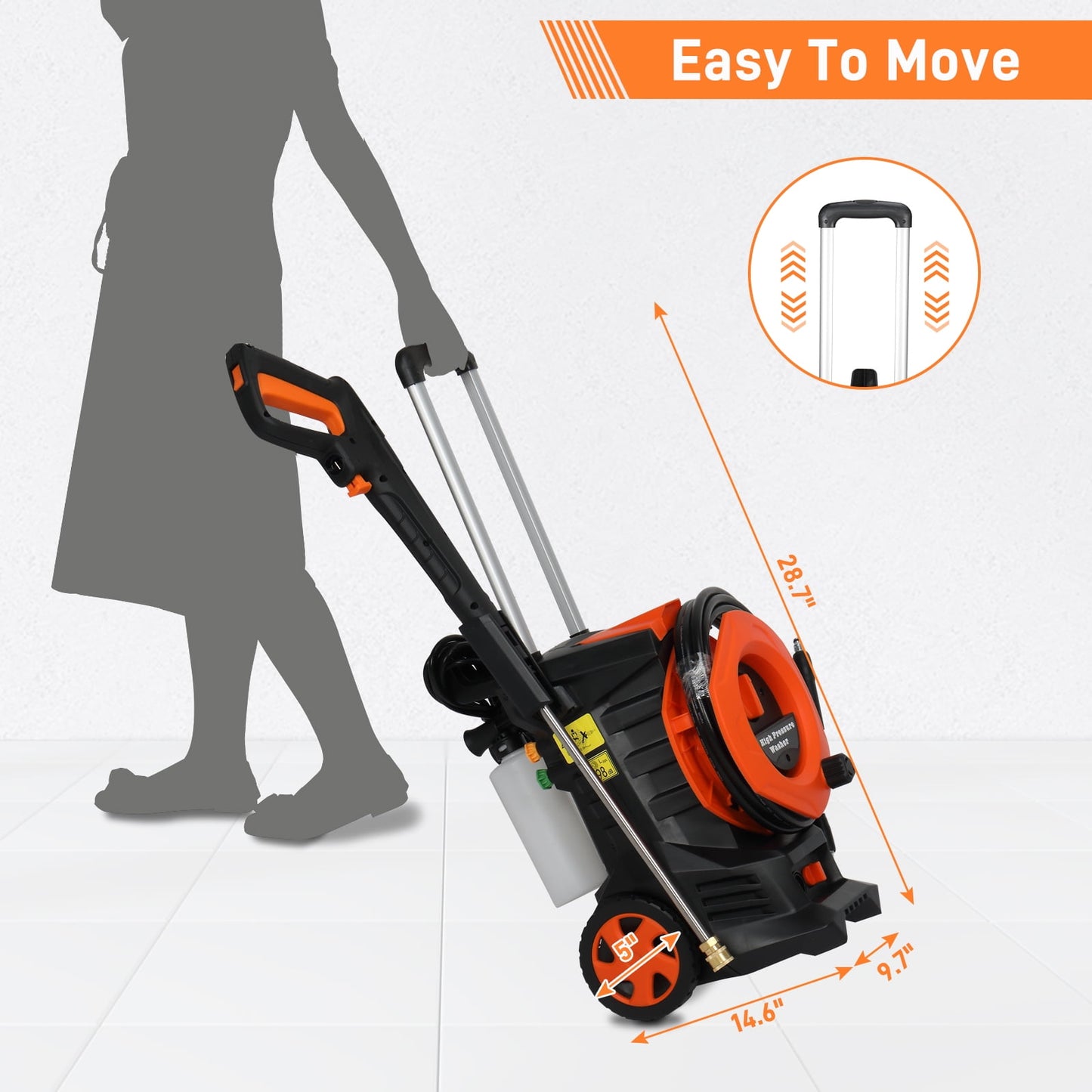 Ktaxon Electric Pressure Washer 3380 PSI Max 2 GPM Portable Power Washer with 4 Quick Connect Nozzles & Foam Cannon, for Cars, Driveways, Patios, Home and Floor Cleaning