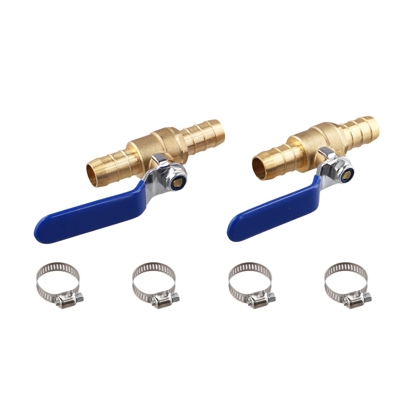 Brass Hose Barb Ball Valve Kit-2Pcs 5/8"Heater Hose Shut off Valve with Stainle