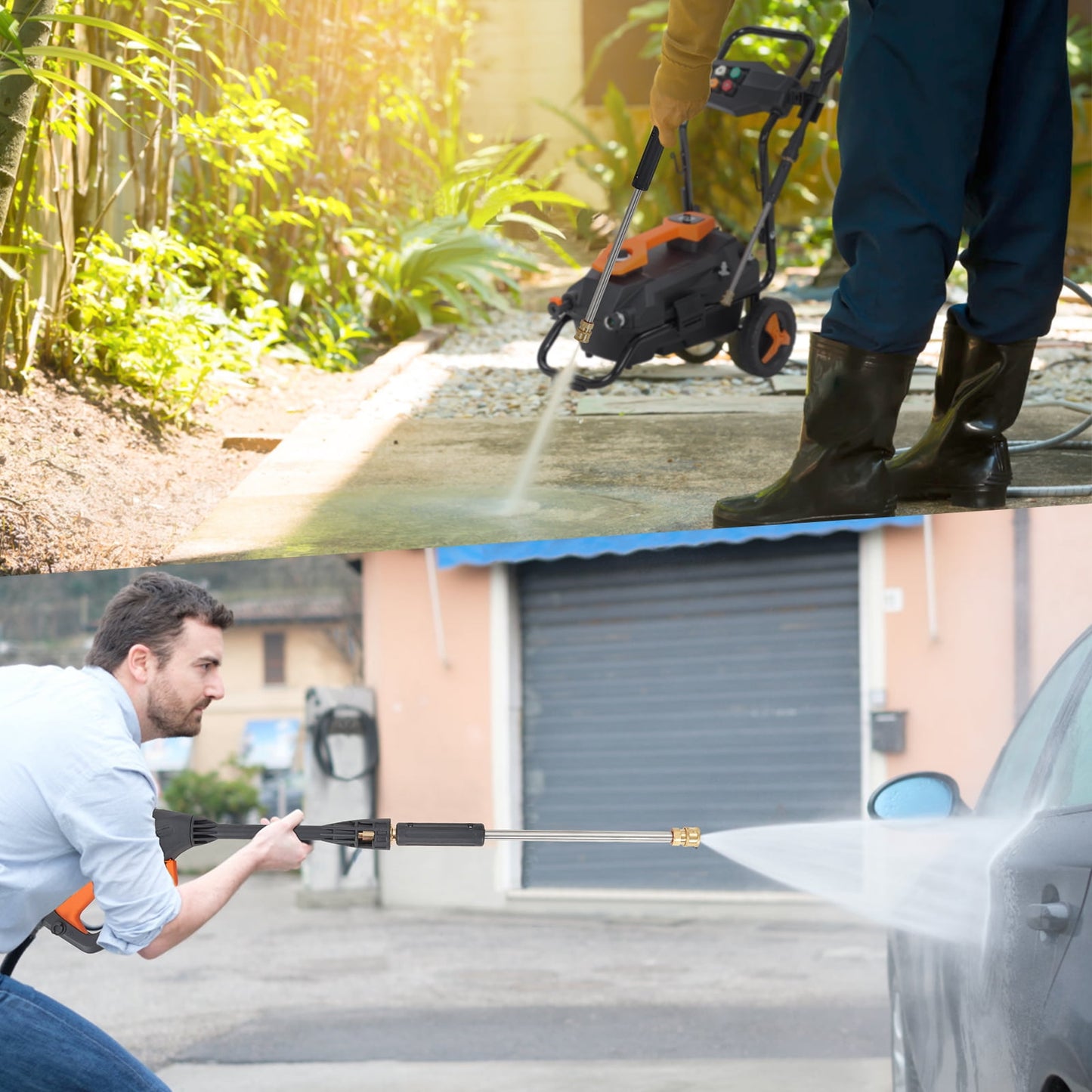 Zzistar Gas Pressure Washer 1950 PSI and 1.5 GPM, 4 Nozzle Tips 25ft Hose Power Washer with 400ML Onboard Soap Tank for Cars Fences Driveways
