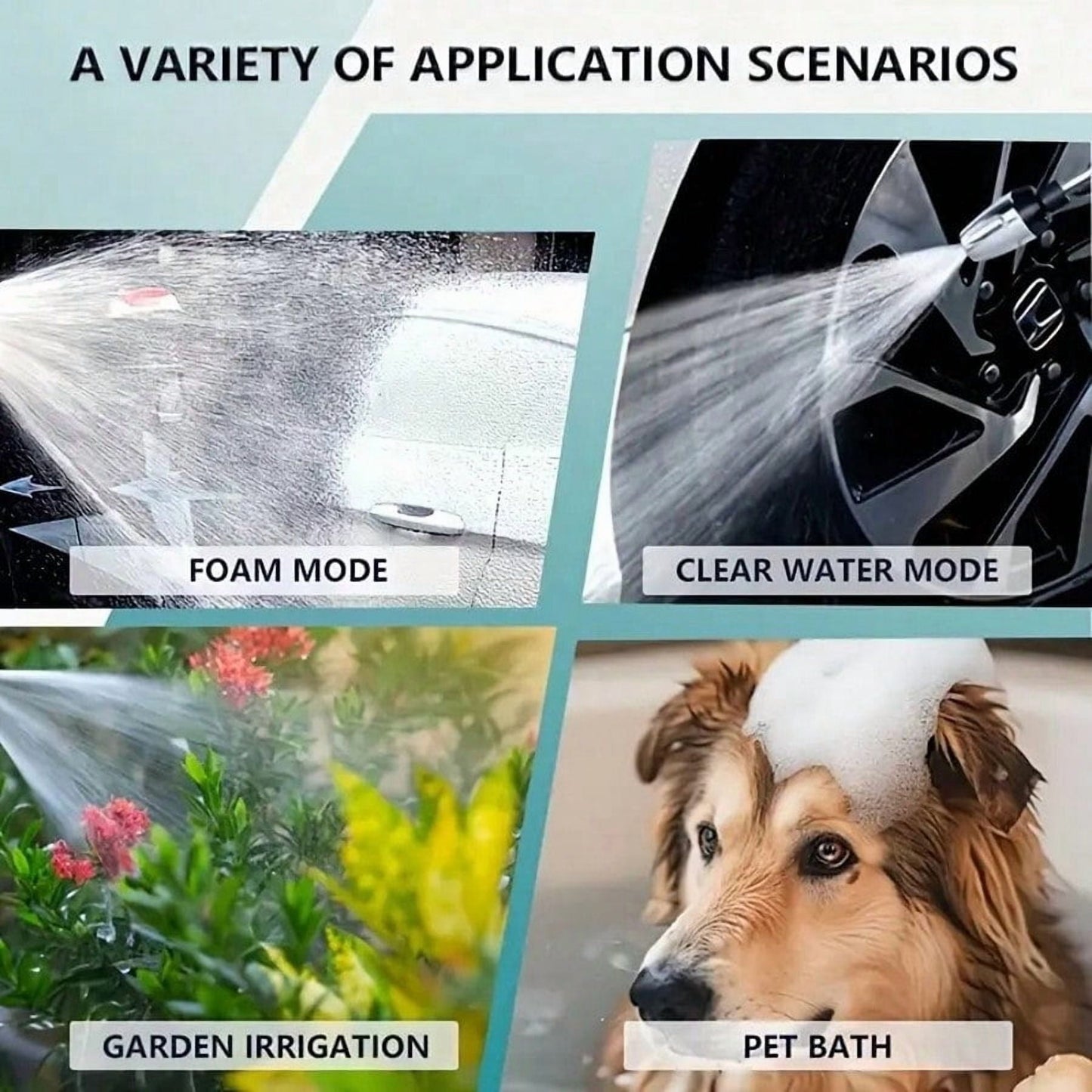 Portable High-Pressure Garden Watering Gun – 1900 PSI Power Washer Wand Sprayer for Car Wash, Yard, Lawn & Outdoor Cleaning
