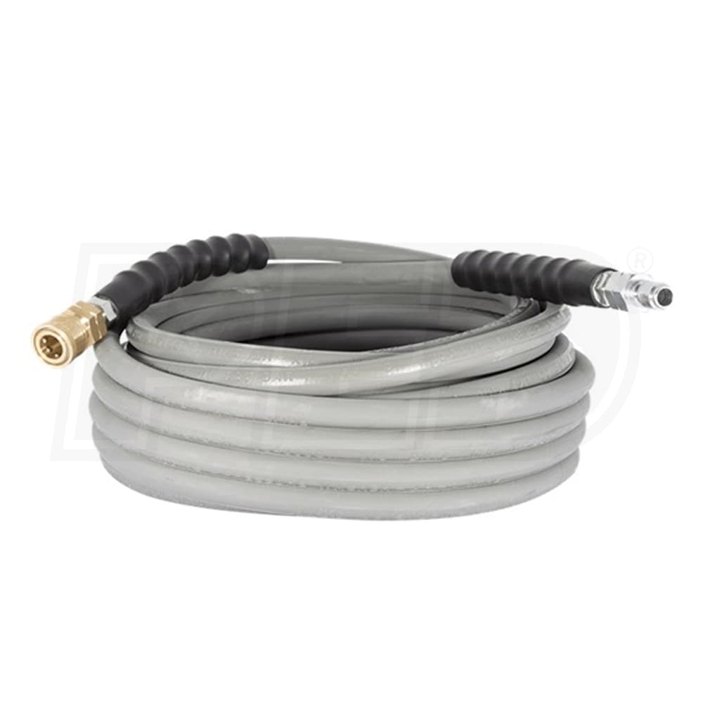 BE Power Equipment 50-Foot (3/8") 4000 PSI Gray Non-Marking High Pressure Hose w/ Quick Connectors (Hot/Cold Water)