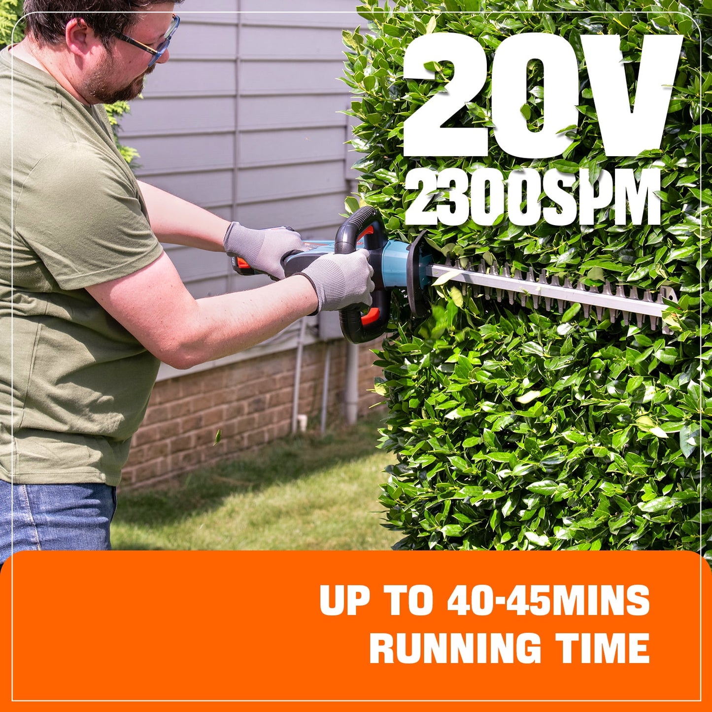 SENIX 20V Max* 18-Inch Cordless Hedge Trimmer with 2.0Ah Battery & Charger Included, Dual-Action and Double-Sided 3/4" Cutting Capacity, HTX2-M