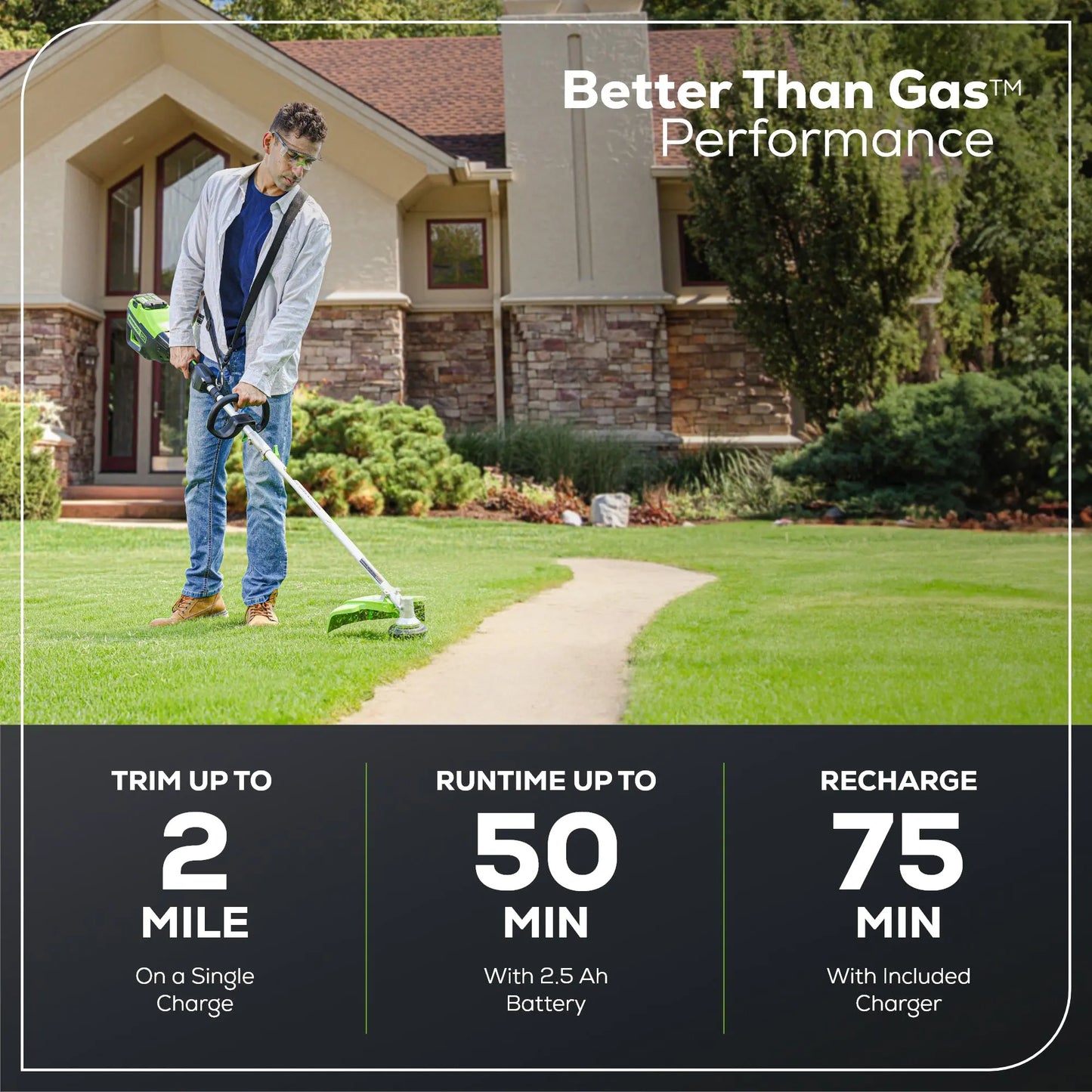 80V 16" Gen3 Cordless Brushless String Trimmer (Attachment Capable) w/ 2.5Ah Battery & Charger