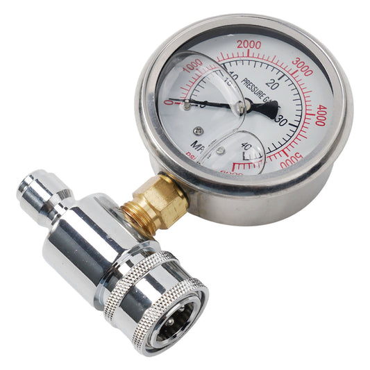 CHENGSI 6000 PSI Pressure Washer Gauge Meter with Quick Connect Socket,Stainless Steel and Brass Construction,Compatible with Most Pressure Washers,3/8 In Quick Connect,0-400 kg Pressure Resistance