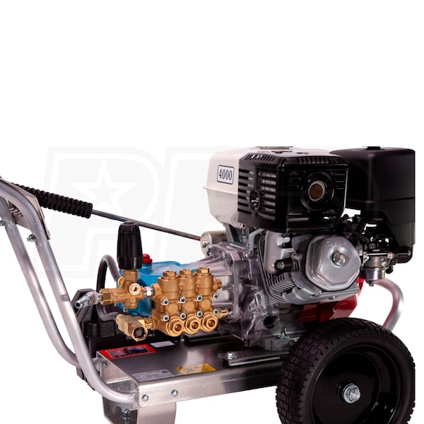 Pressure-Pro Eagle II 4000 PSI (Gas - Cold Water) Aluminum Frame Pressure Washer w/ CAT Pump & Electric Start Honda GX390 Engine