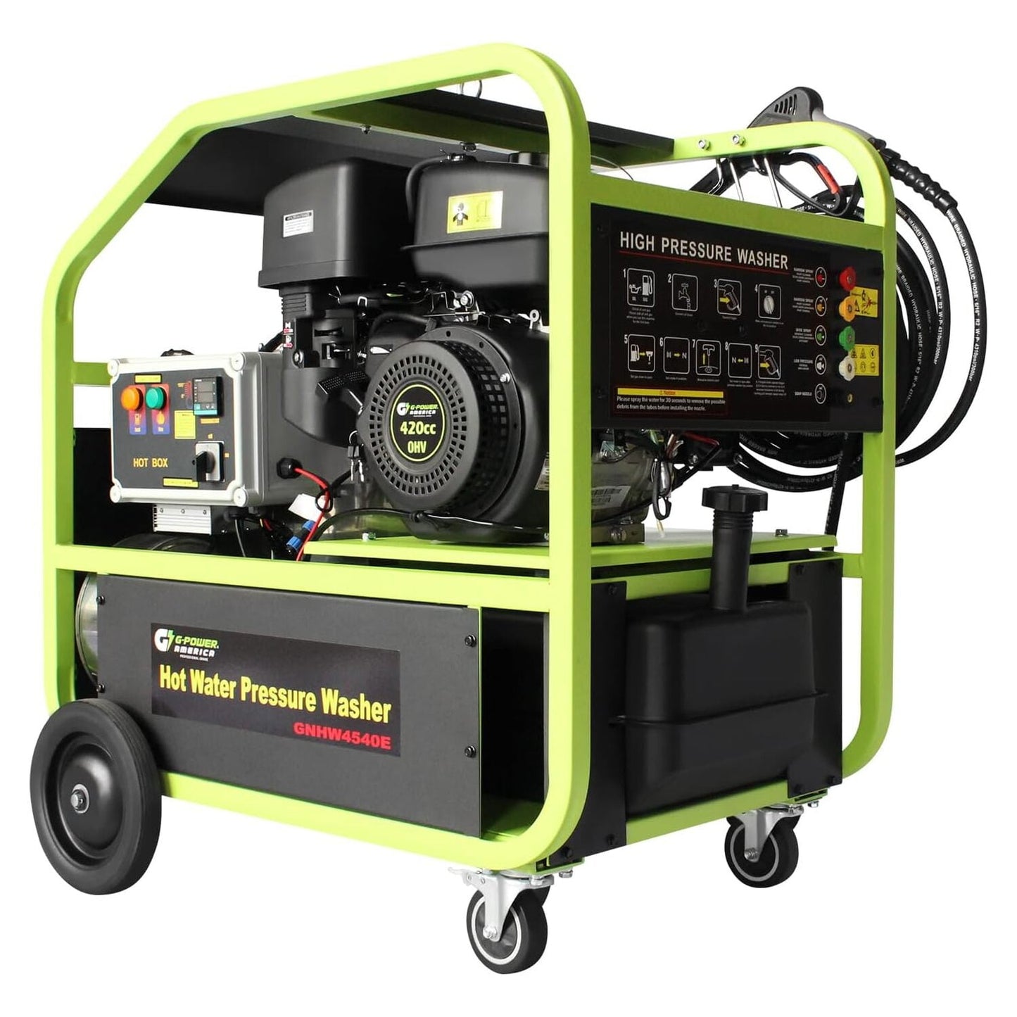 G-Power America GNHW4540E 4500PSI & 4.0GPM Hot Water Pressure Washer with Diesel Burner