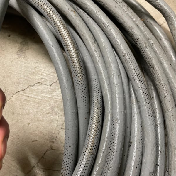 Hover to zoom BE Power Equipment 100-Foot (3/8") 4000 PSI Gray Non-Marking High Pressure Hose w/ Quick Connectors (Hot/Cold Water)