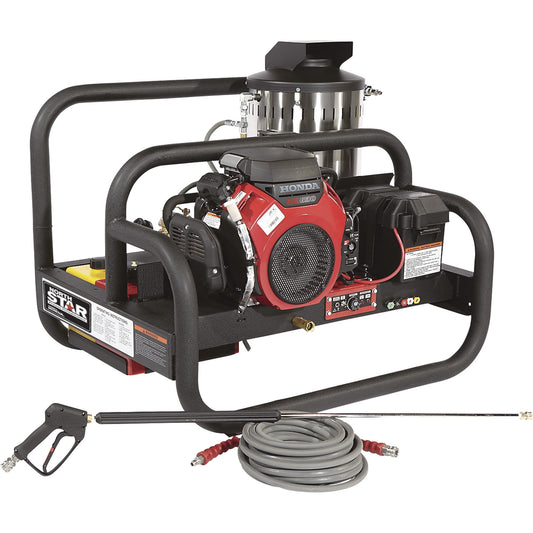 NorthStar Gas Hot Water Commercial Pressure Washer Skid, 4,000 PSI, 4.0 GPM, Honda Engine