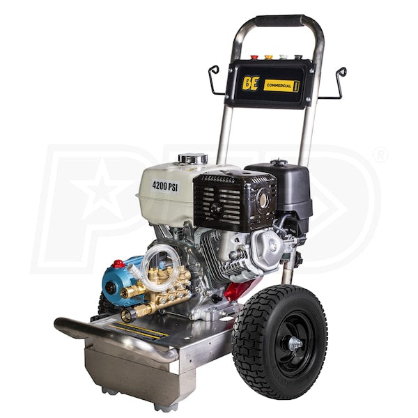 BE Power Equipment Professional 4200 PSI (Gas - Cold Water) Start Your Own Pressure Washing Business Kit w/ SS Frame, CAT Pump & Honda GX390 Engine