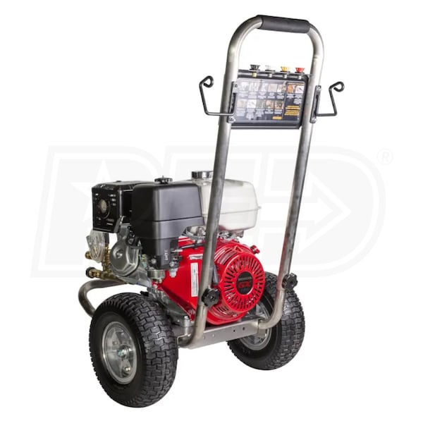 BE Power Equipment Professional 4200 PSI (Gas - Cold Water) Pressure Washer w/ SS Frame, CAT Pump & Honda GX390 Engine