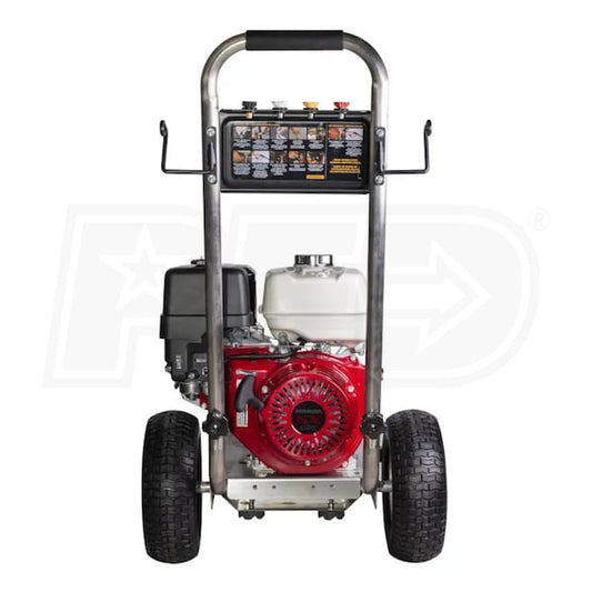 BE Power Equipment Professional 4200 PSI (Gas - Cold Water) Pressure Washer w/ SS Frame, CAT Pump & Honda GX390 Engine