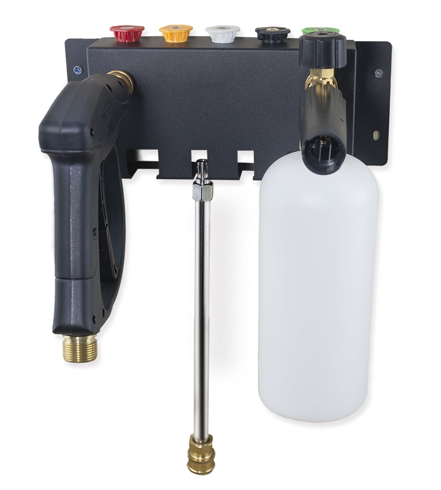 Pressure Washer Gun Holder-Foam Cannon Holder-Pressure Washer Wand Holder-Pressure Washer Nozzle Tip Holder For Car Pressure Washer Kit Storage Rack Wall Mount (Fit 1/4" Quick Connector)
