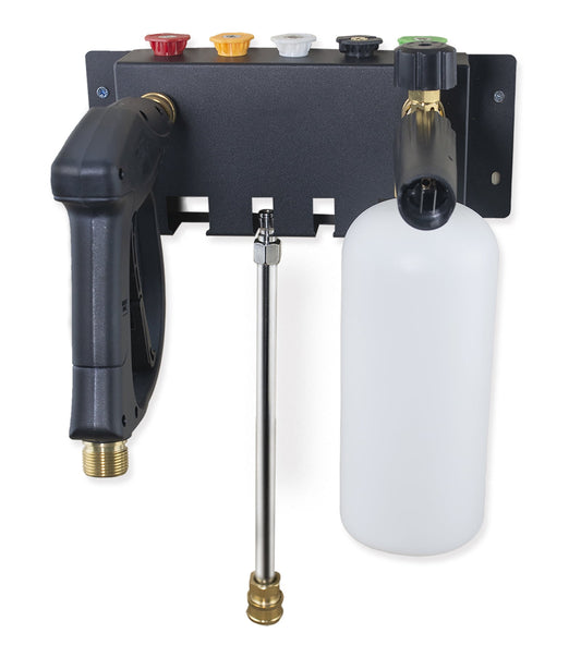 Pressure Washer Gun Holder-Foam Cannon Holder-Pressure Washer Wand Holder-Pressure Washer Nozzle Tip Holder For Car Pressure Washer Kit Storage Rack Wall Mount (Fit 1/4" Quick Connector)