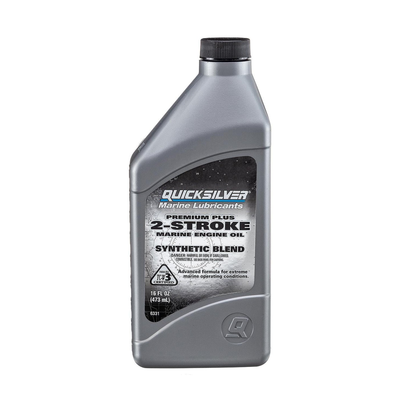 Quicksilver 8M0116447 Advanced Premium Plus TC-W3 2-Cycle Outboard Oil - Synthetic Blend -16 Ounce bottle