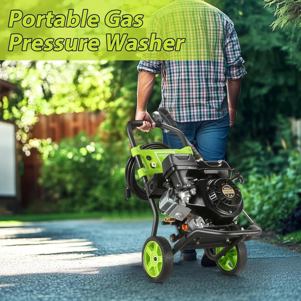 4200PSI Pressure Washer 4.0GPM Gas Power Washer 209CC Gas Powered, with 25ft Hose&4 Nozzles, High Pressure Washer