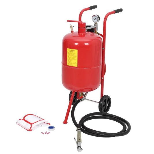 Sand Blaster 5 Gallon/10 Gallon/20 Gallon, Portable AirSan-dblaster125PSI, High Pressure AirSan-dblasterwith 6" Wheels, Rust Removal and Special Surface Treatment of Material, Red