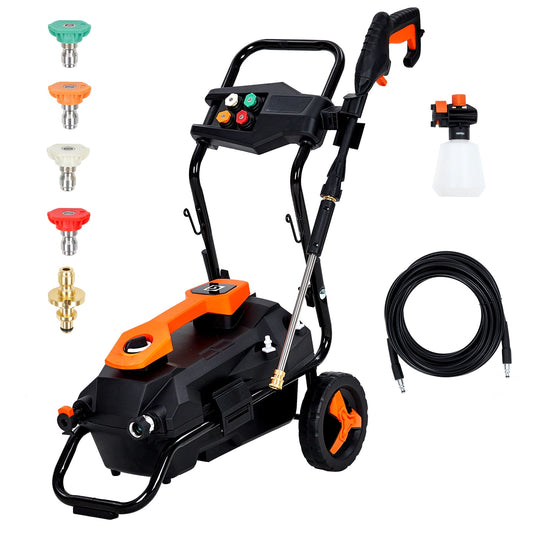 Zzistar Gas Pressure Washer 1950 PSI and 1.5 GPM, 4 Nozzle Tips 25ft Hose Power Washer with 400ML Onboard Soap Tank for Cars Fences Driveways