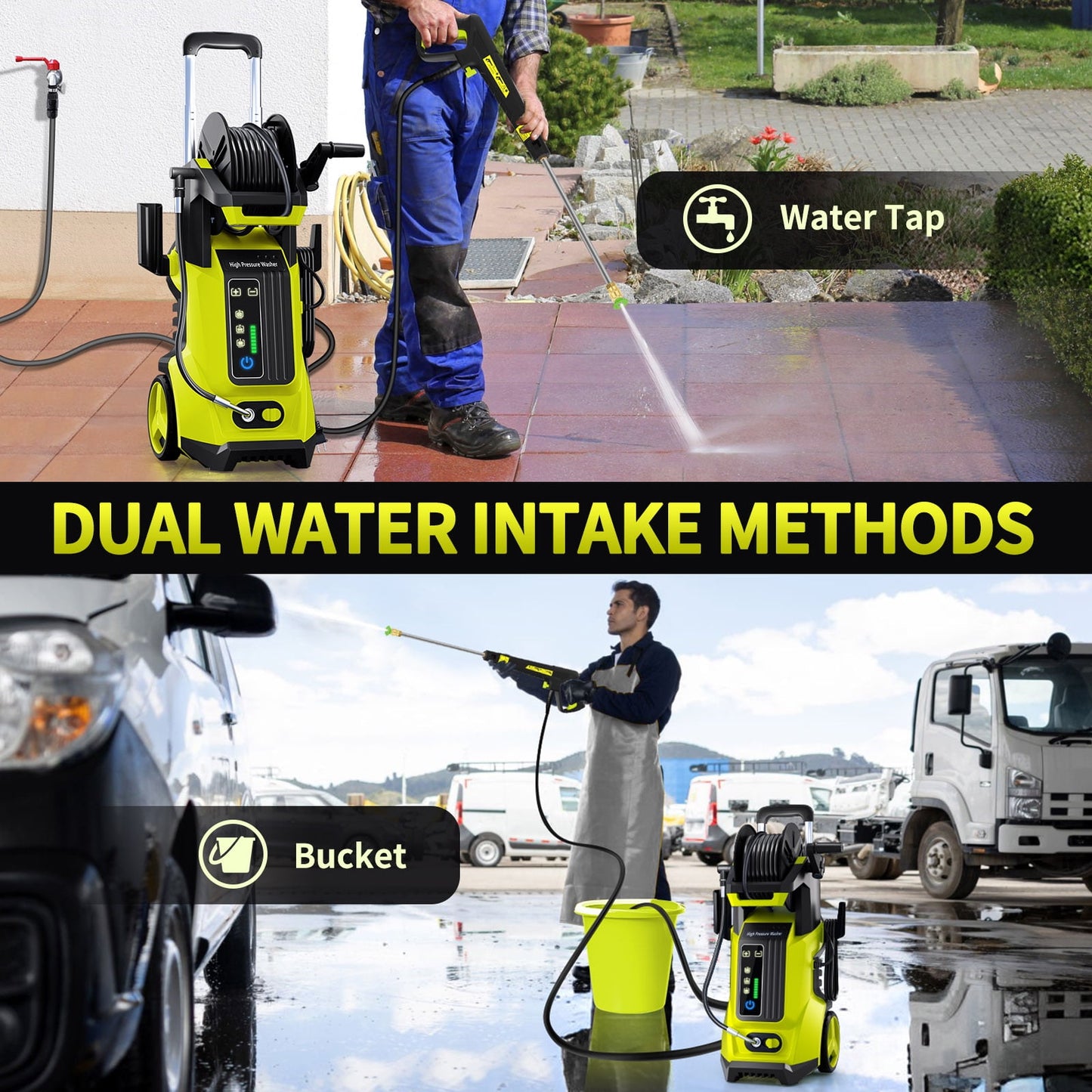 Fenbeli 4500PSI Electric Pressure Washer Touch Screen Adjustable Pressure And 3.2 GPM for Home  Garden