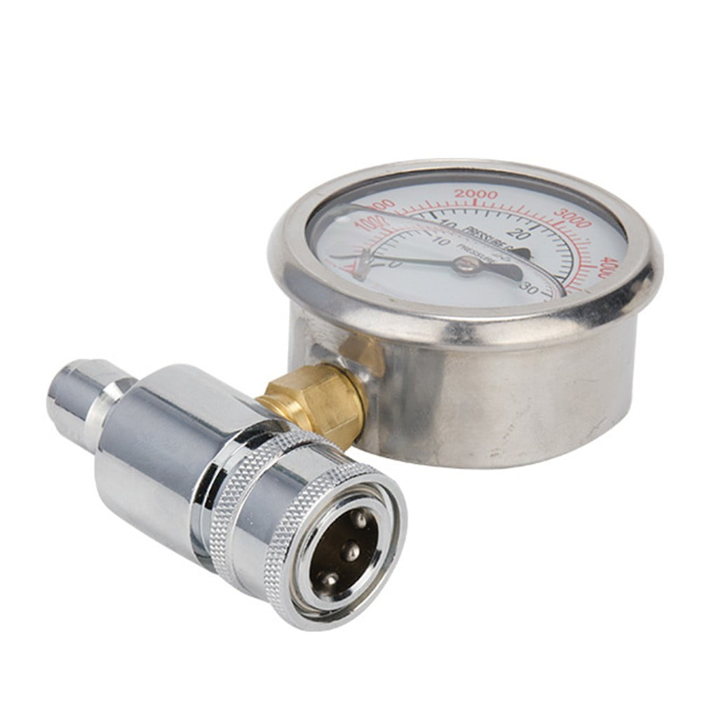 CHENGSI 6000 PSI Pressure Washer Gauge Meter with Quick Connect Socket,Stainless Steel and Brass Construction,Compatible with Most Pressure Washers,3/8 In Quick Connect,0-400 kg Pressure Resistance