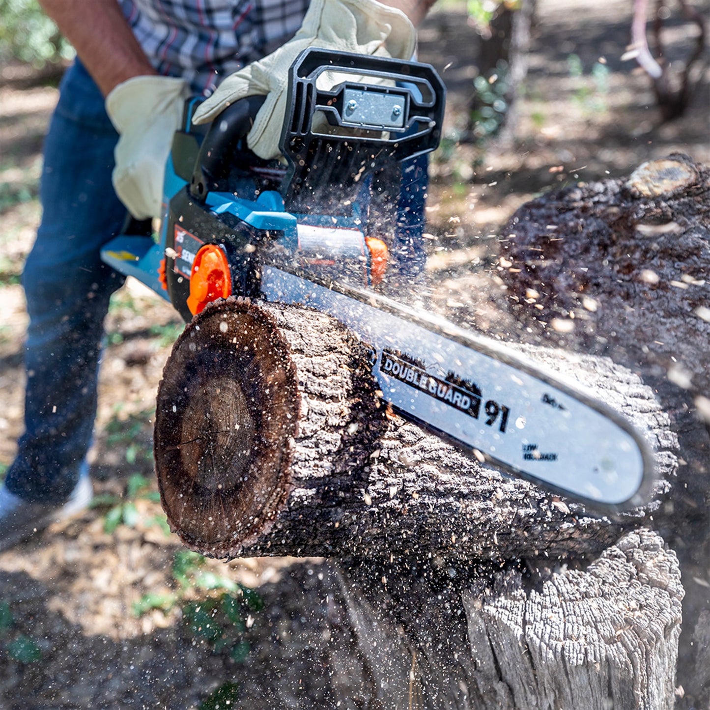 SENIX 58V Cordless Brushless Chainsaw, 14-inch Oregon Bar and Chain (Tool Only) CSX5-M-0