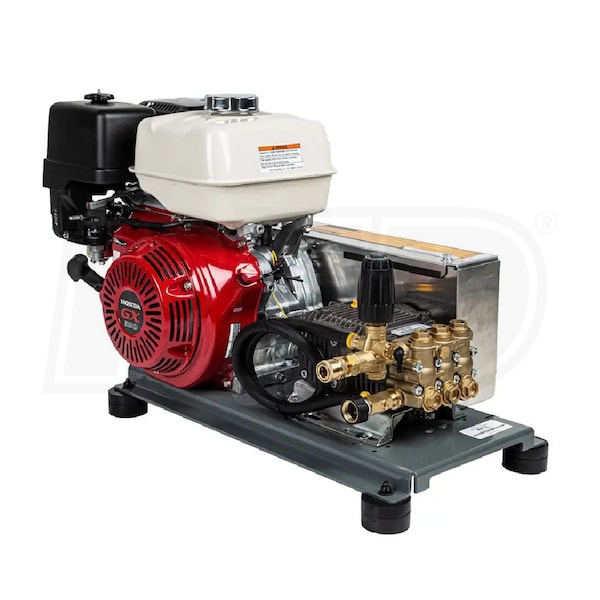 BE Power Equipment Professional 3200 PSI (Gas - Cold Water) Belt-Drive Skid Pressure Washer w/ Comet Pump & Honda GX390 Engine