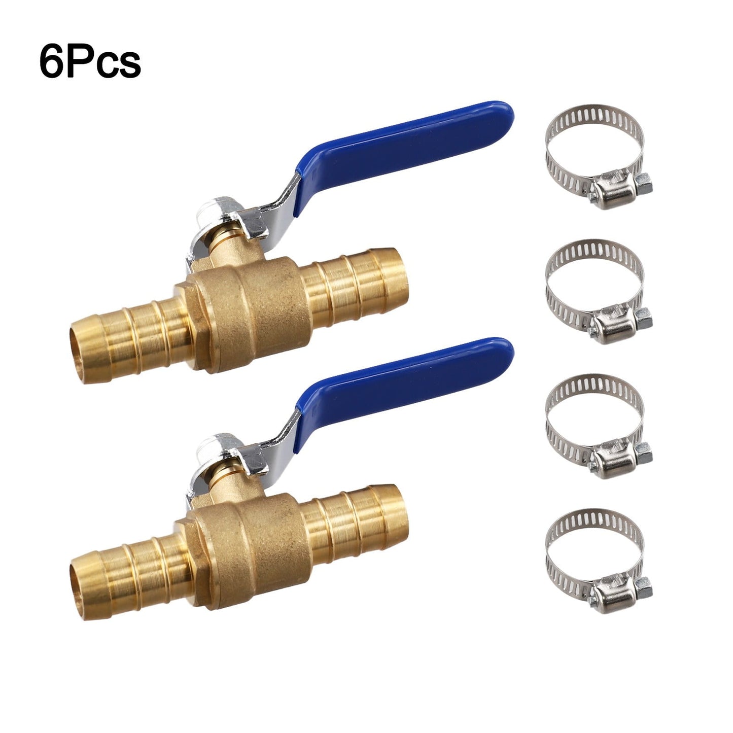 Brass Hose Barb Ball Valve Kit-2Pcs 5/8"Heater Hose Shut off Valve with Stainle
