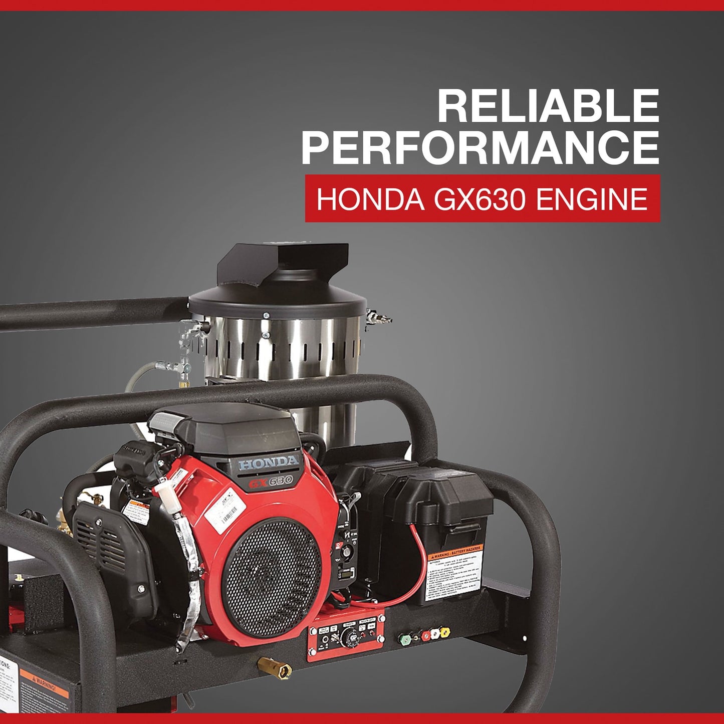 NorthStar Gas Hot Water Commercial Pressure Washer Skid, 4,000 PSI, 4.0 GPM, Honda Engine