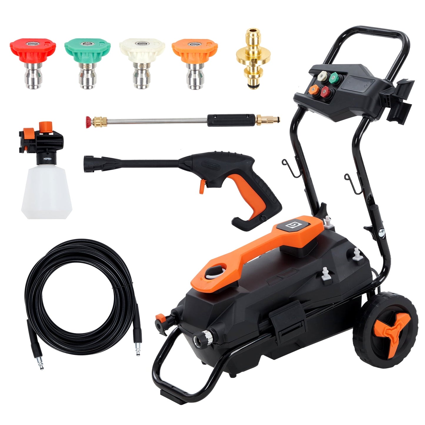 Zzistar Gas Pressure Washer 1950 PSI and 1.5 GPM, 4 Nozzle Tips 25ft Hose Power Washer with 400ML Onboard Soap Tank for Cars Fences Driveways