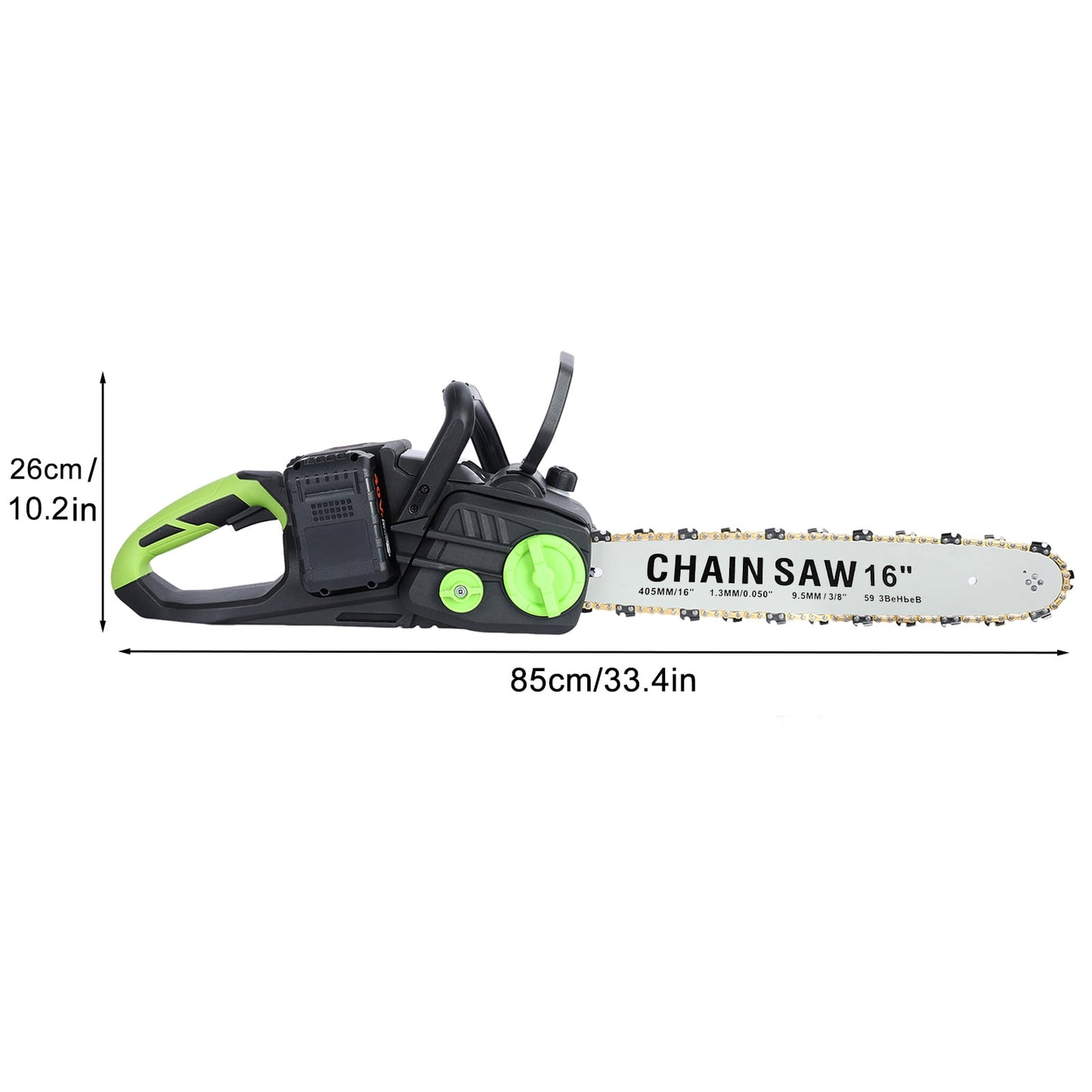 Electric Chainsaw Cordless 16 Inch, High-Power 1800W Battery Chainsaw with 4Ah Battery & Fast Charging, Ideal for Wood Cutting & Garden Work