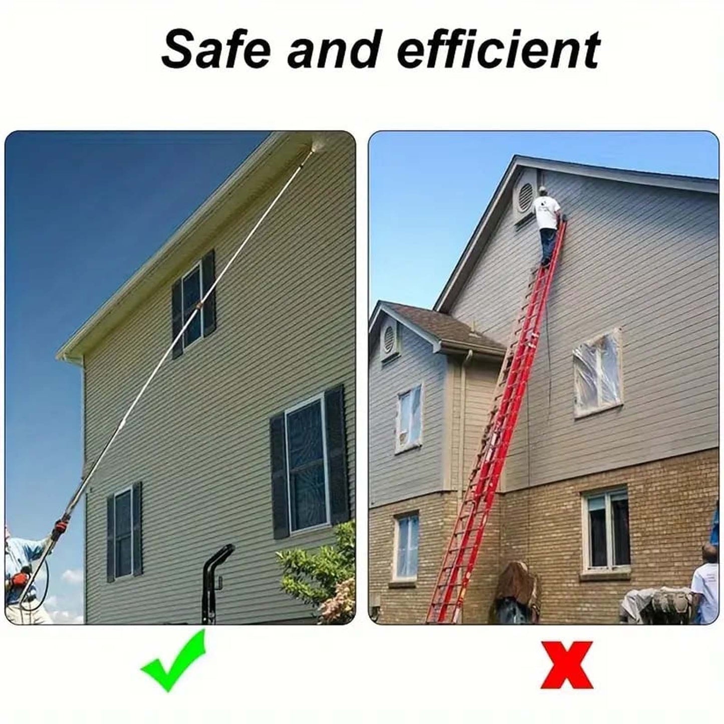 YanYan High Pressure Gutter Cleaning Wand, 4000 Psi Retractable Extension Pole, Brass and Stainless Steel Construction, 7 Foot Achieve, 5 Nozzles, Efficient Roof and Wall Cleaning