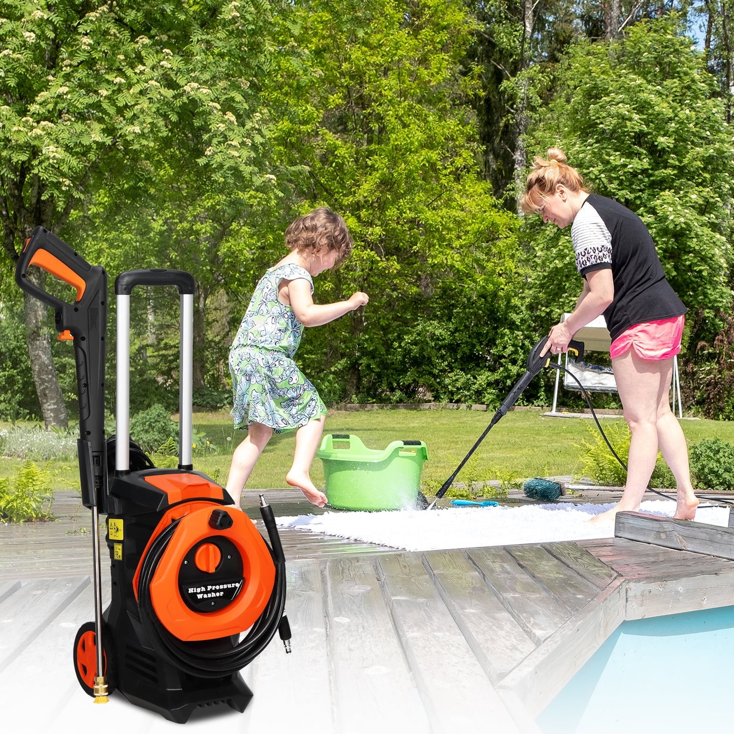 Ktaxon Electric Pressure Washer 3380 PSI Max 2 GPM Portable Power Washer with 4 Quick Connect Nozzles & Foam Cannon, for Cars, Driveways, Patios, Home and Floor Cleaning