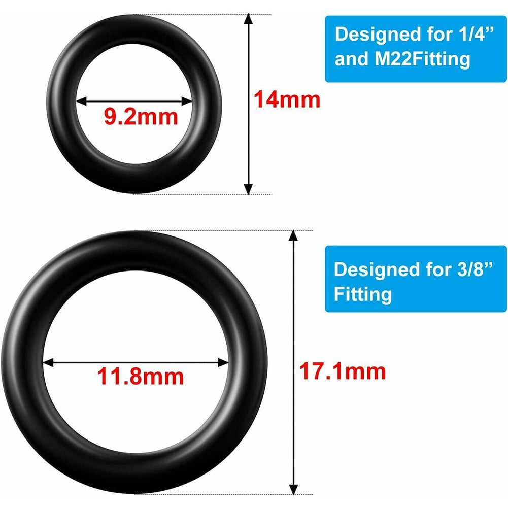 TENCE Pressure Washer O-ring Accessories Black Cleaning Hose Ring Kit O Rings