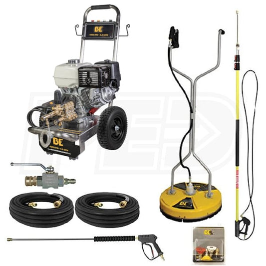BE Power Equipment Professional 4200 PSI (Gas - Cold Water) Start Your Own Pressure Washing Business Kit w/ SS Frame, Comet Pump & Honda GX390 Engine