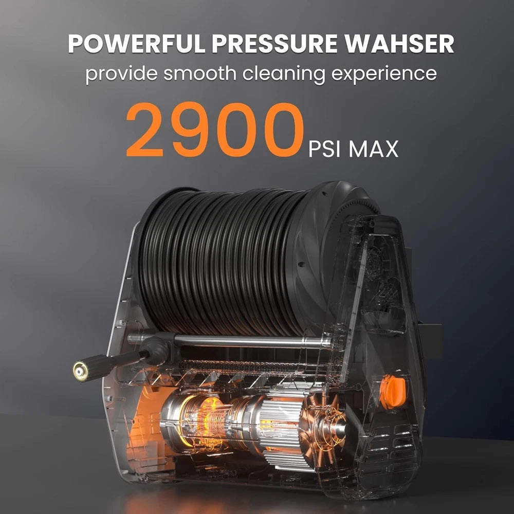 Giraffe Tools Max 2900 PSI Electric Pressure Washer Wall Mounted with 100FT Hose