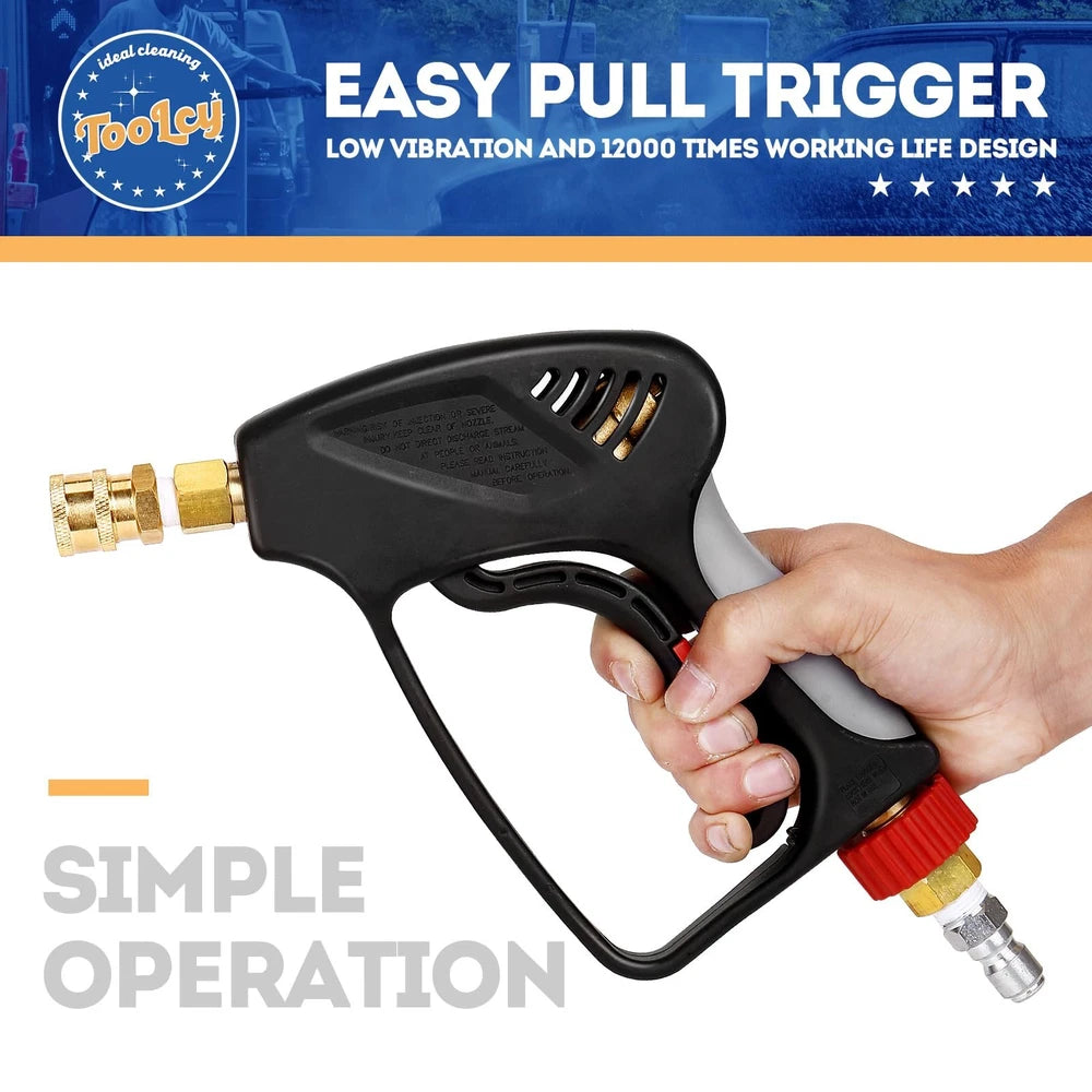 Pressure Washer Short Gun, Commercial 5000 PSI / 10.5 GPM with Nozzle Tips, 3...
