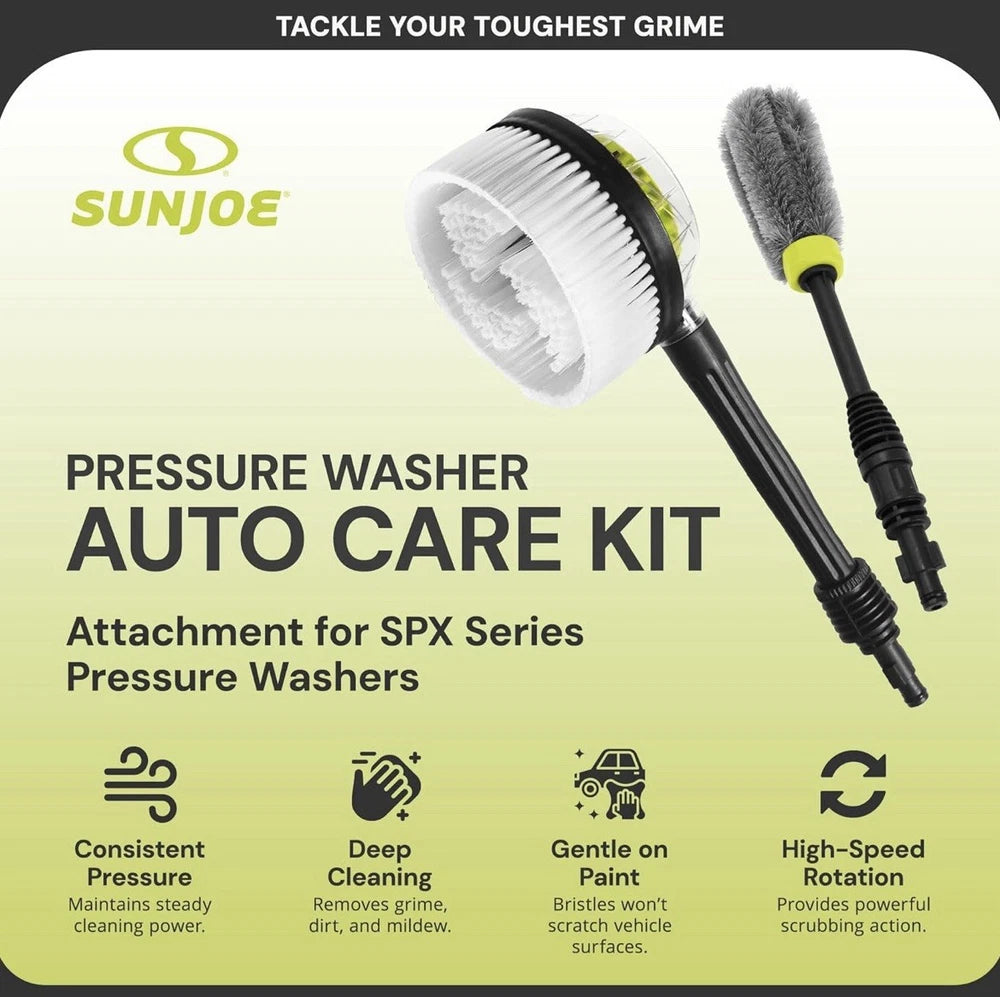 Sun Joe Car Cleaning Accessory Kit Pressure Washer Brush Set for SPX Series, CCK