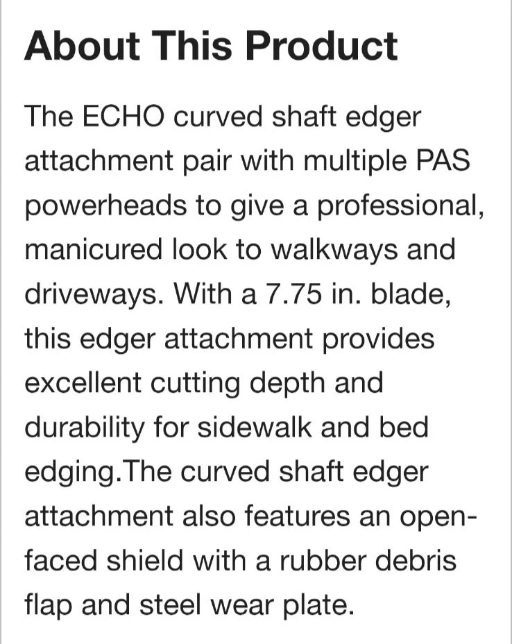 Echo 99944200470 Curved Shaft Edger Attachment for ECHO Pro Attachment Series