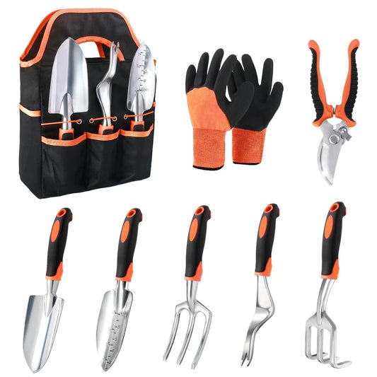 Garden Tools Set 8 Piece Gardening Tools Set with Non Slip Ergonomic Handle H...