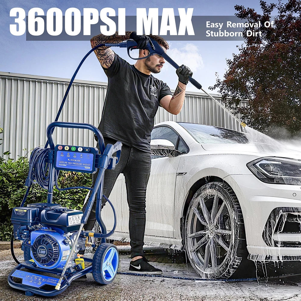 Roomark 3600 PSI Gas Pressure Washer 5 Nozzles Gas Powered Washer 2.6 GPM 210cc