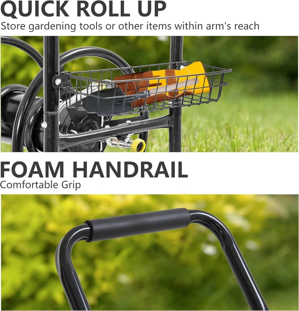 Hose Reel Hold Up To 300 Ft Heavy Duty Garden Hose Reel Sturdy Water Hose Reel