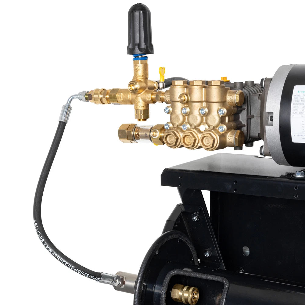Canpump Pressure Washer: Wall-Mount w/ Hose Reel, 5 hp, 230 V, Total Stop System