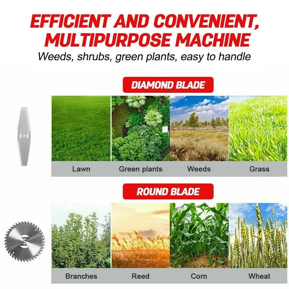 Cordless String Trimmer, Edger WeedWhacker Grass Eater Lawn Cutter w/2* Battery