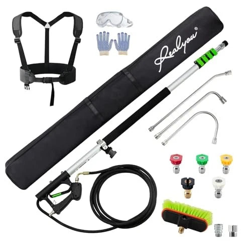 24 FT Pressure Washer Telescoping Wand with Pressure Washer Extension Wand,