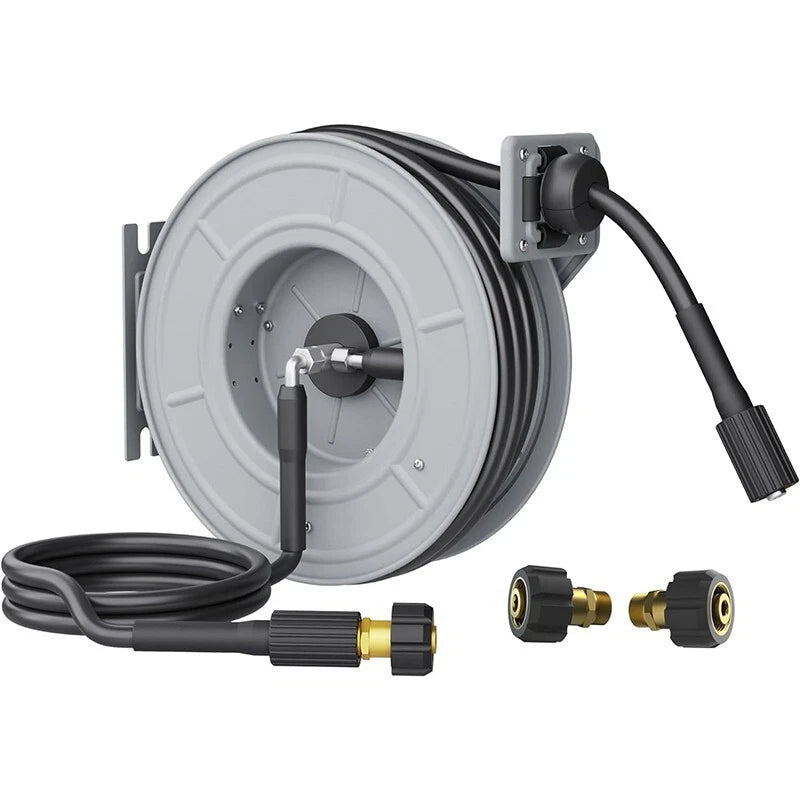 Giraffe Tools Retractable Power Pressure Washer Hose Reel 1/4" x 65 ft, 3200PSI
