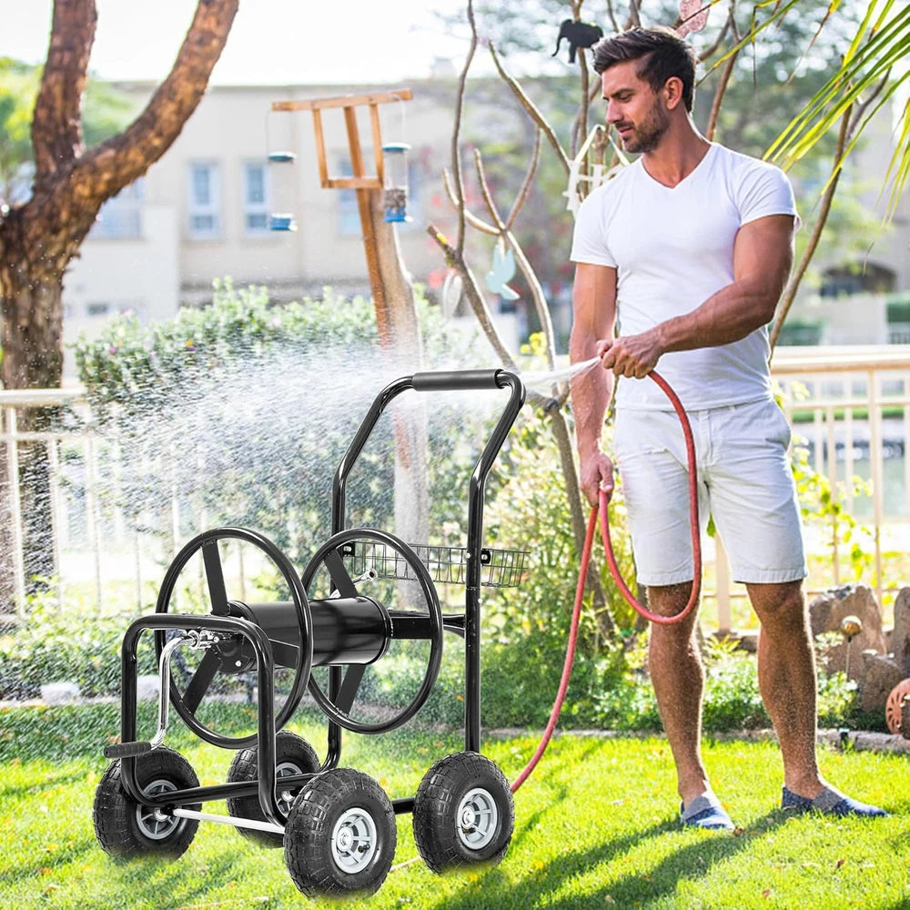 Hose Reel Hold Up To 300 Ft Heavy Duty Garden Hose Reel Sturdy Water Hose Reel
