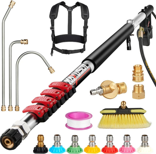 5~24FT Telescoping Pressure Washer Wand 4000PSI with 3 Extension Wand Portable