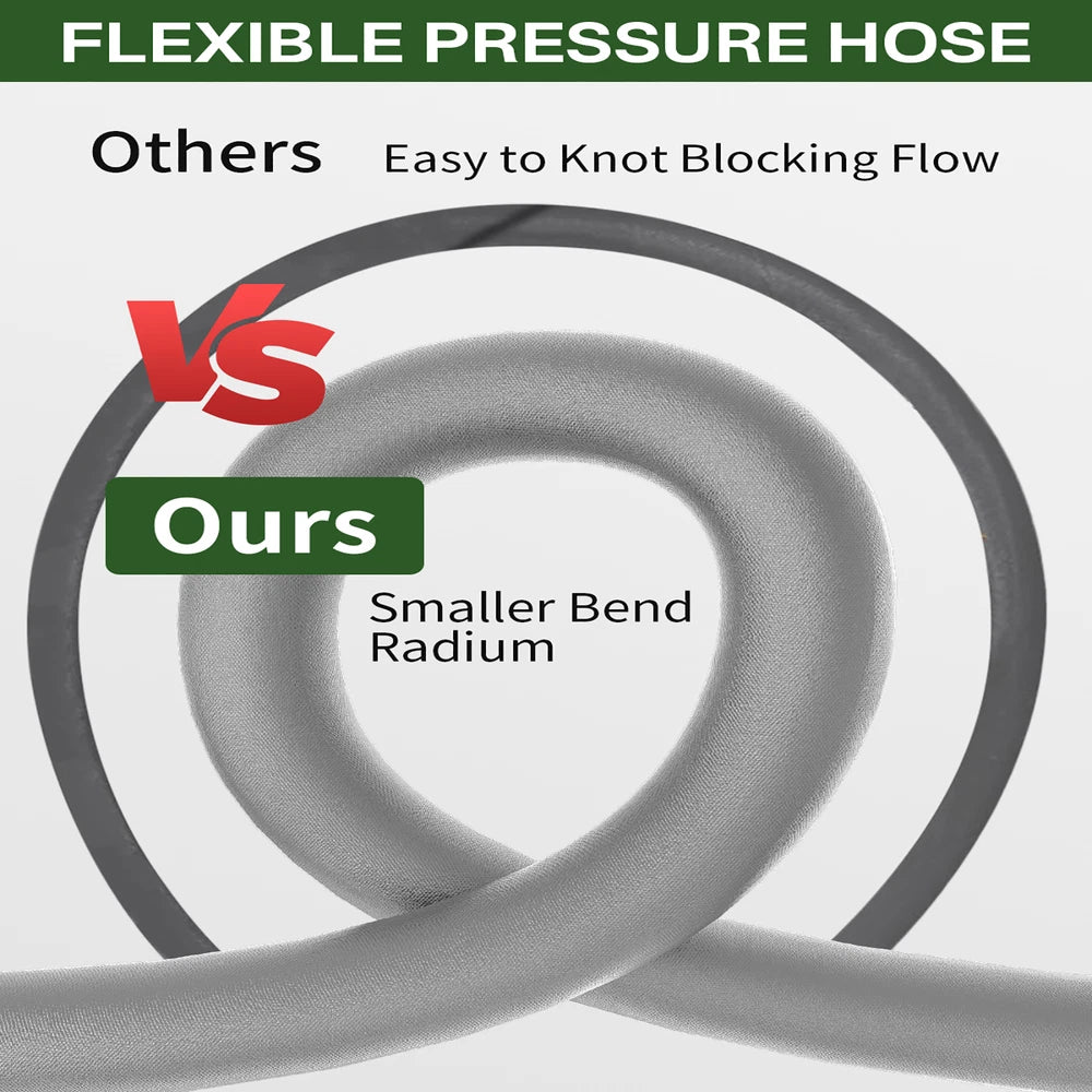 3/8" 4800PSI Pressure Washer Hose 50FT with Swivel Quick Connect Max 248°F